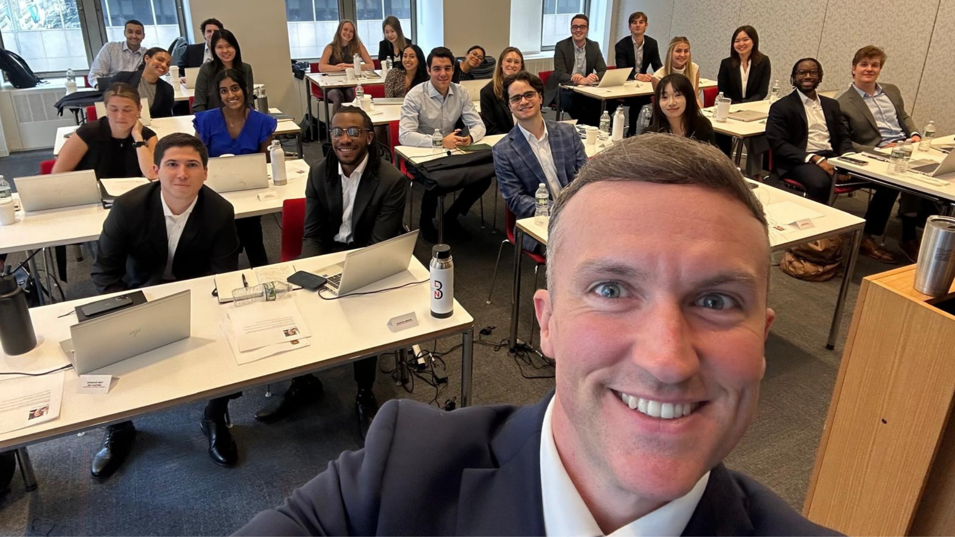 Ken Freeman with an analyst training class